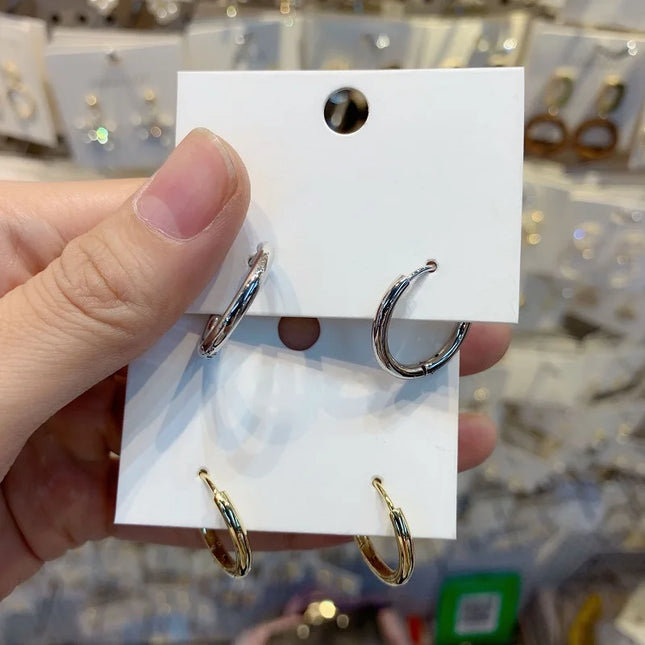 1 pair Women/Man Stainless Steel Small Hoops Earring Piercing Ear Cartilage Tragus Simple Thin Circle Anti-allergic Ear Buckle