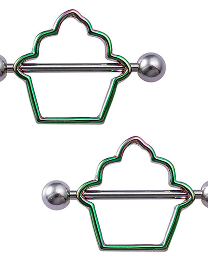 2pcs Stainless Steel Nipple Ring Piercing Barbell Shield Bar 14G Nipple Cover Adult Game for Women Sexy Breast Body Jewelry Gift