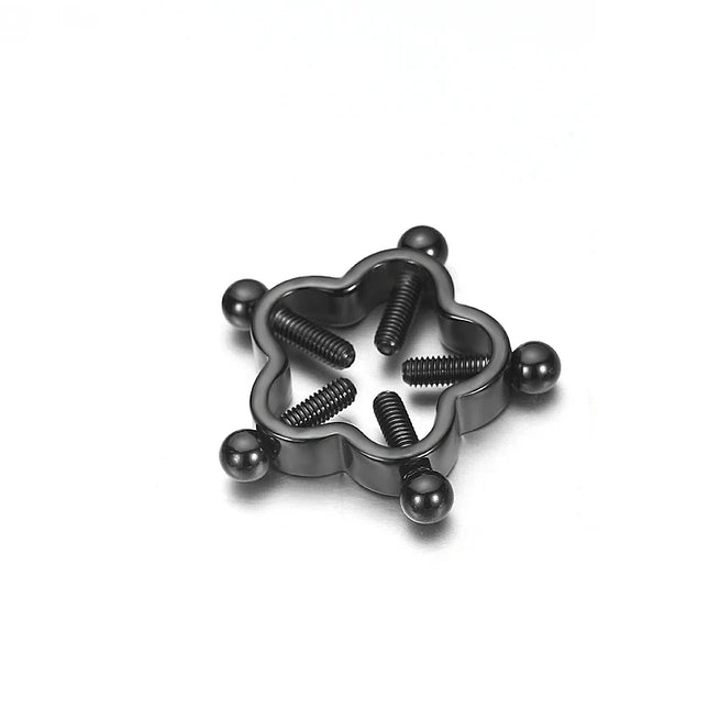 Fake Nipple Piercing Jewelry Screw Nipple Ring Clamps Stainless Steel Women Bra Breast Round Shield Body Jewelry 1 PC
