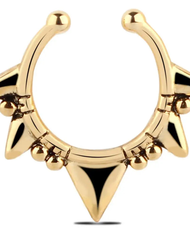 1PCS Stainless Steel Fake Nose Ring Clip On Septum Piercing Faux Hoop Indian Nose Ring Pircing Nariz Punk Body Piercing Jewelry