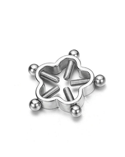 Fake Nipple Piercing Jewelry Screw Nipple Ring Clamps Stainless Steel Women Bra Breast Round Shield Body Jewelry 1 PC