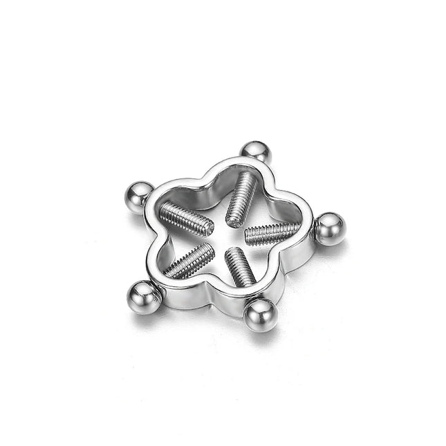 Fake Nipple Piercing Jewelry Screw Nipple Ring Clamps Stainless Steel Women Bra Breast Round Shield Body Jewelry 1 PC