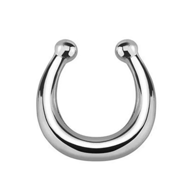 1PCS Stainless Steel Fake Nose Ring Clip On Septum Piercing Faux Hoop Indian Nose Ring Pircing Nariz Punk Body Piercing Jewelry
