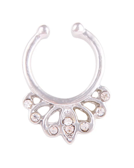 1PCS Stainless Steel Fake Nose Ring Clip On Septum Piercing Faux Hoop Indian Nose Ring Pircing Nariz Punk Body Piercing Jewelry