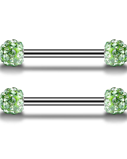 1Pair Stainless Steel Crystal Nipple Piercing Barbell Lot 14Gcharming Opal Nipple Piercing Jewelry Bulk Sexy Nipple Piercing Set