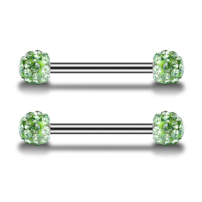 1Pair Stainless Steel Crystal Nipple Piercing Barbell Lot 14Gcharming Opal Nipple Piercing Jewelry Bulk Sexy Nipple Piercing Set