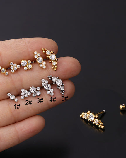 1PC 20g Internally Threaded G23 Titanium & Steel Bar Opal Ear Piercing Jewelry Helix Tragus Cartilage Earrings Nose Stud