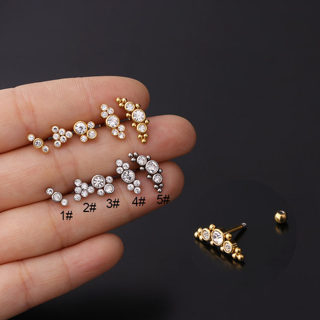 1PC 20g Internally Threaded G23 Titanium & Steel Bar Opal Ear Piercing Jewelry Helix Tragus Cartilage Earrings Nose Stud