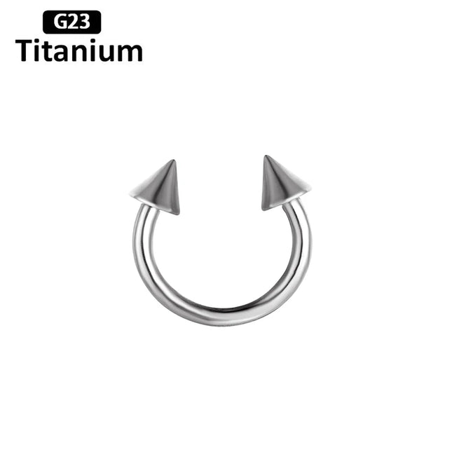 F136 Titanium Hoop Nose Rings Internally Threaded  Septum Lip Circular Barbell Horseshoe Ear Tragus Helix Earrings Nose Piercing