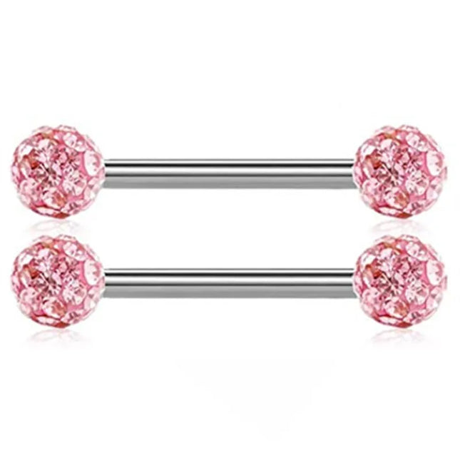 1Pair Stainless Steel Crystal Nipple Piercing Barbell Lot 14Gcharming Opal Nipple Piercing Jewelry Bulk Sexy Nipple Piercing Set