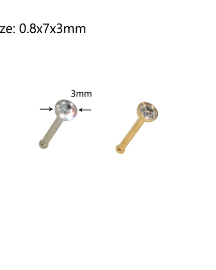 1pcs Stainless Steel Zircon Nose Stud Steptum Ring Nose Studs Hooks Bar Pin Nose Rings Earring Women Body Piercing Jewellery