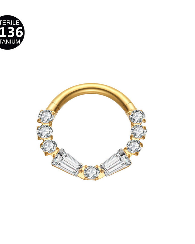 2024 new G23 titanium alloy tassel nose ring ear bone ring carved nose ring explosion puncture jewelry