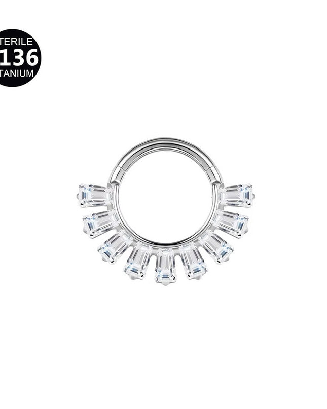 2024 new G23 titanium alloy tassel nose ring ear bone ring carved nose ring explosion puncture jewelry