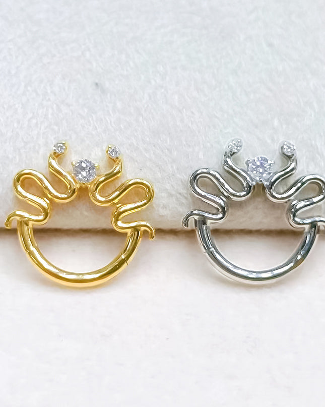 2024 new G23 titanium alloy tassel nose ring ear bone ring carved nose ring explosion puncture jewelry