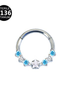 1.2x8mm / Five-pointed star white + sea blue-l