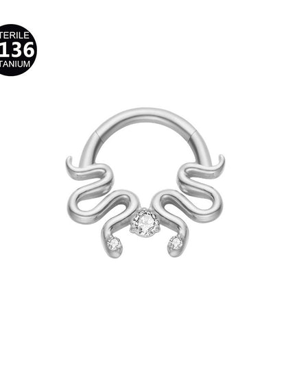 2024 new G23 titanium alloy tassel nose ring ear bone ring carved nose ring explosion puncture jewelry