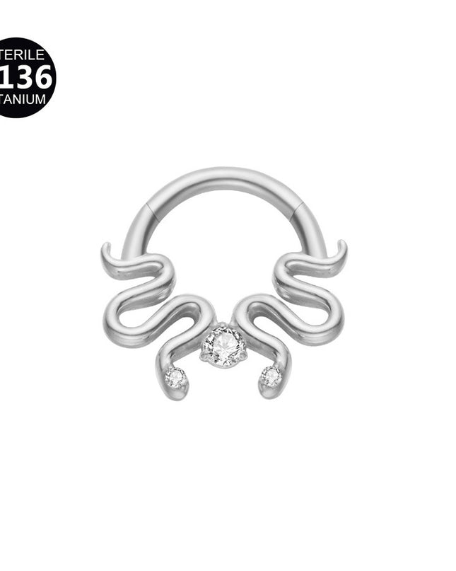 2024 new G23 titanium alloy tassel nose ring ear bone ring carved nose ring explosion puncture jewelry