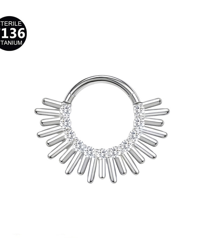 2024 new G23 titanium alloy tassel nose ring ear bone ring carved nose ring explosion puncture jewelry