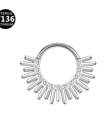 2024 new G23 titanium alloy tassel nose ring ear bone ring carved nose ring explosion puncture jewelry