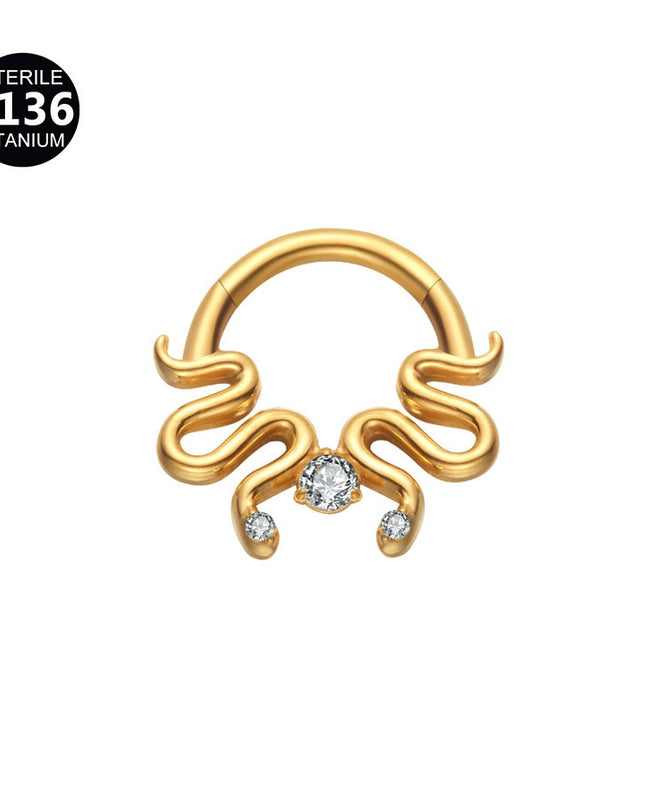2024 new G23 titanium alloy tassel nose ring ear bone ring carved nose ring explosion puncture jewelry