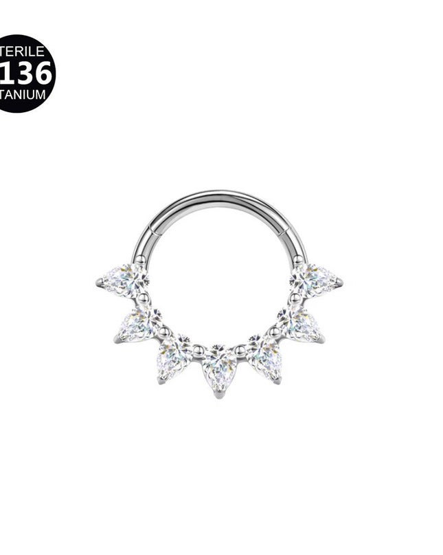 2024 new G23 titanium alloy tassel nose ring ear bone ring carved nose ring explosion puncture jewelry