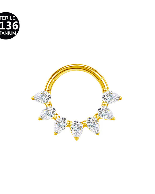 2024 new G23 titanium alloy tassel nose ring ear bone ring carved nose ring explosion puncture jewelry