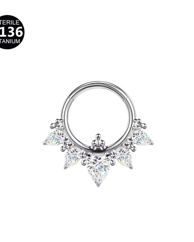 2024 new G23 titanium alloy tassel nose ring ear bone ring carved nose ring explosion puncture jewelry