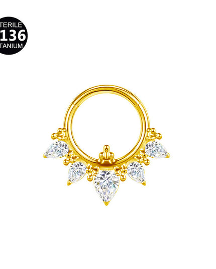 2024 new G23 titanium alloy tassel nose ring ear bone ring carved nose ring explosion puncture jewelry