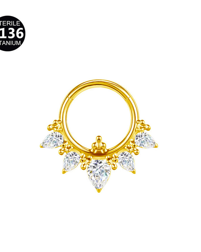 2024 new G23 titanium alloy tassel nose ring ear bone ring carved nose ring explosion puncture jewelry
