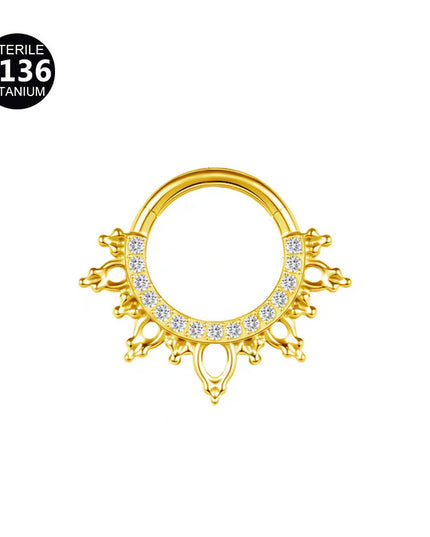 2024 new G23 titanium alloy tassel nose ring ear bone ring carved nose ring explosion puncture jewelry