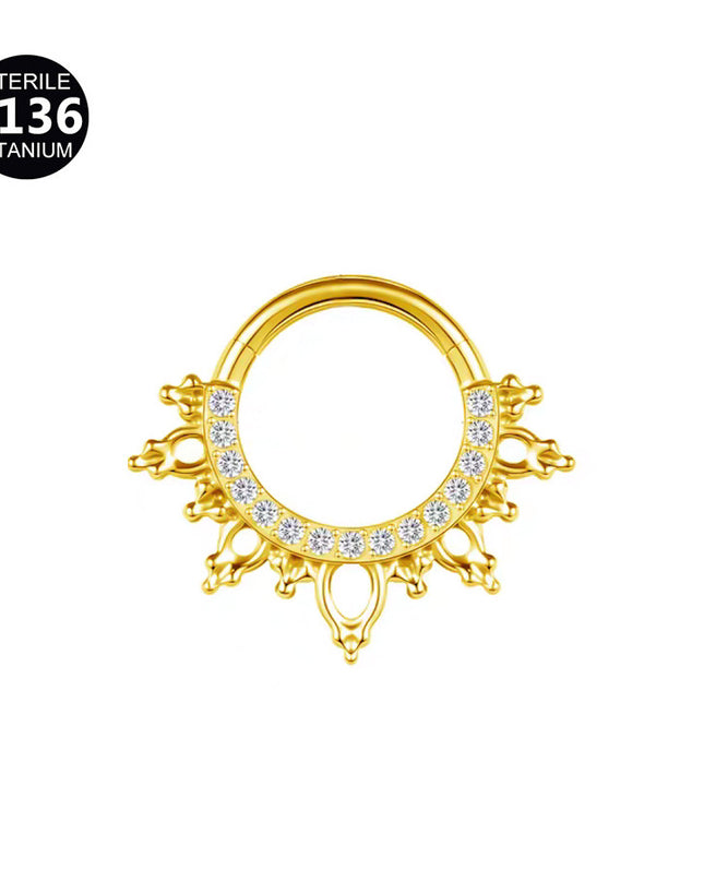 2024 new G23 titanium alloy tassel nose ring ear bone ring carved nose ring explosion puncture jewelry