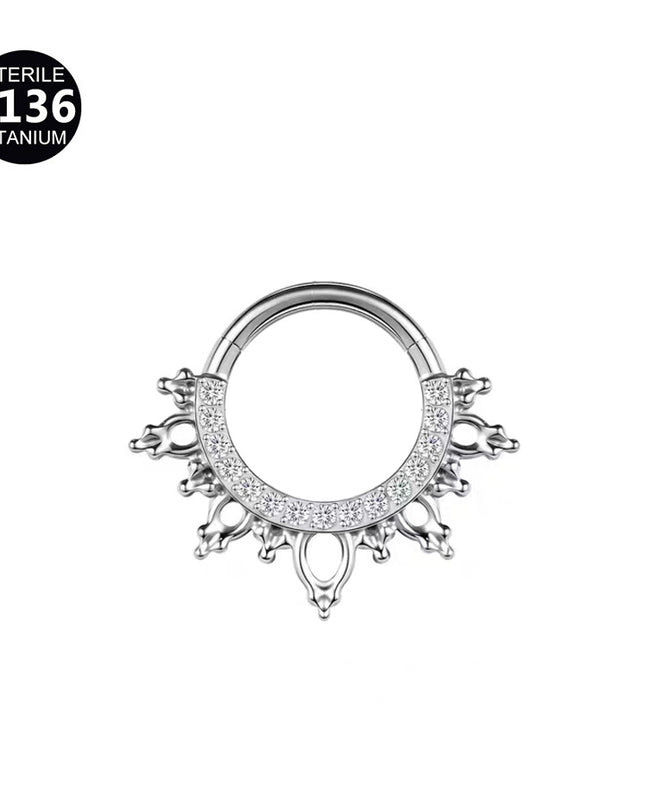 2024 new G23 titanium alloy tassel nose ring ear bone ring carved nose ring explosion puncture jewelry