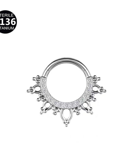 2024 new G23 titanium alloy tassel nose ring ear bone ring carved nose ring explosion puncture jewelry
