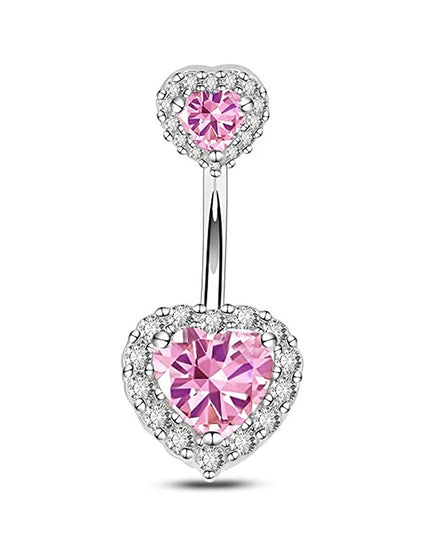 1Pcs Heart Belly Button Rings Pink 14G Women Fashion Belly Ring Dangle Cz Butterfly Punk Spider Navel Piercing Barbell Pircing