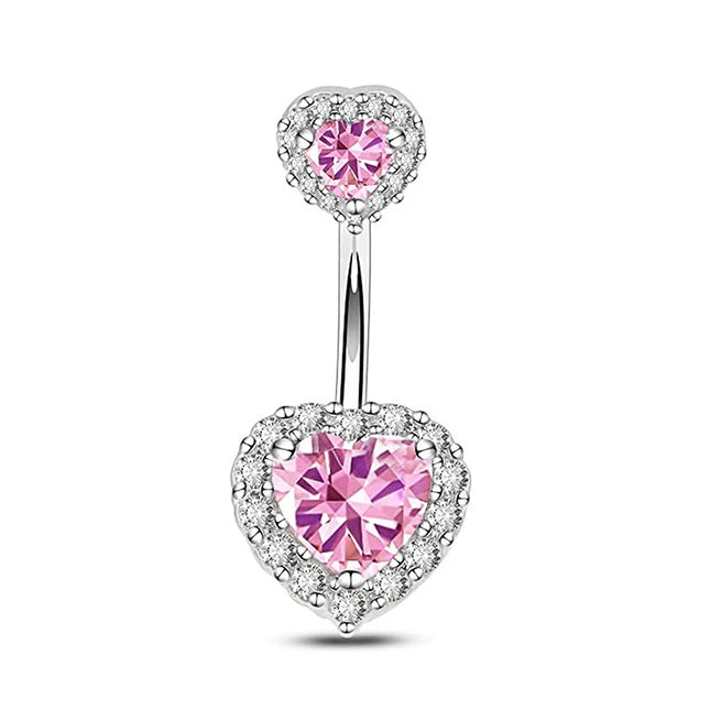 1Pcs Heart Belly Button Rings Pink 14G Women Fashion Belly Ring Dangle Cz Butterfly Punk Spider Navel Piercing Barbell Pircing