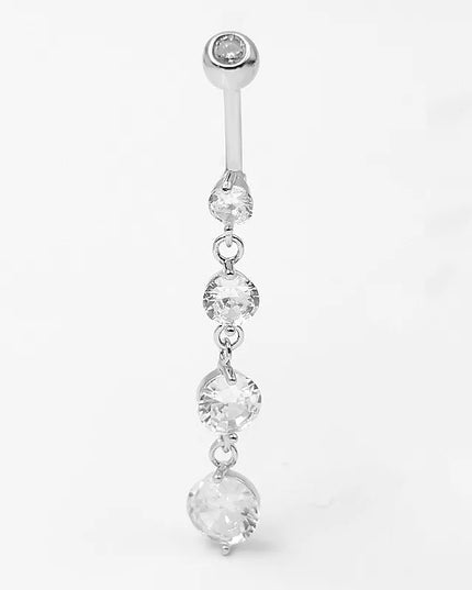 925 sterling silver Dangle Belly Button Rings for Women Fashion CZ Belly Ring Dangling navel piercing jewelry