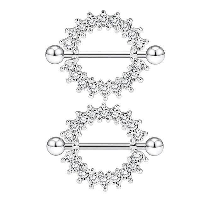 1 Pair Heart Barbell Nipple Ring Piercing Helix Piercing Sexy Nipple Jewelry High Quality Zircon Nipple Rings For Women Oreja