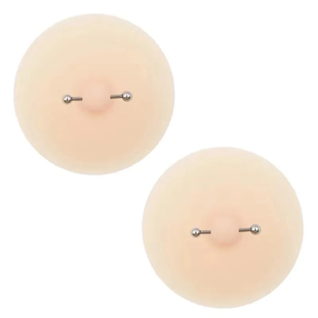Women Nipple Cover with Faux Piercing Lingerie Breast Pasties Adhesive Chest Pad