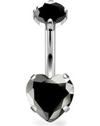 Black / Navel & Bell Button Rings / 14G 1.6x10x8x5mm|body