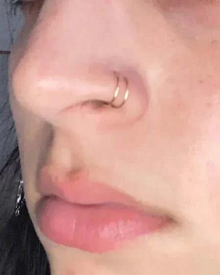 1 Piece Double Layers Stainless Steel Nose Ring Studs for Women 20G Hoops Twist Cartilage Tragus Septum Piercings Body Jewelry