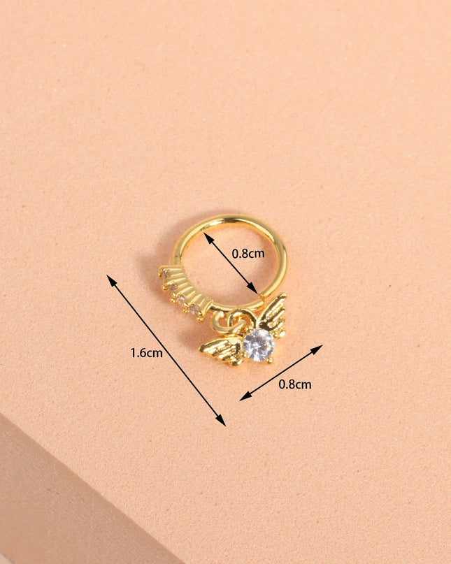 Nose Rings Hoop for Women Men Body Piercing Jewelry Cartilage Earring Nose Dangling CZ Cross Crown Starfish Dangle Nose Ring