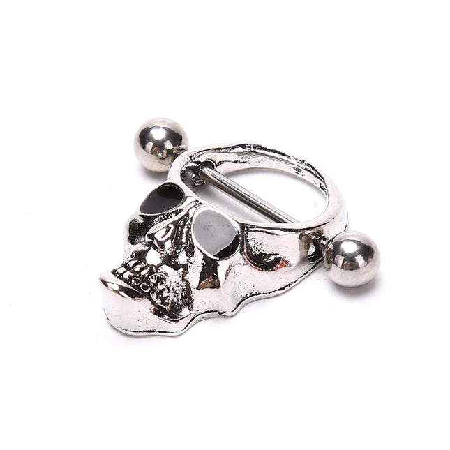 Hot! Skull Bars Nipple Ring Piercing Bar Stainless Steel Barbell Body Breast Jewelry