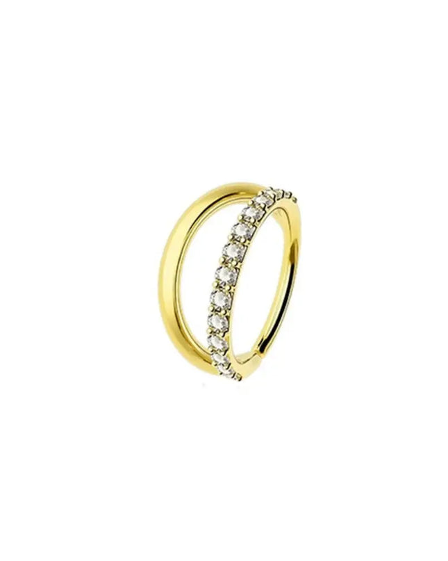 15Pcs Mixed Double Nose Rings L Ring Hoop Hypoallergenic Body Clips Hoop Rhinestone Nose Piercing Jewelry Piercing Studs