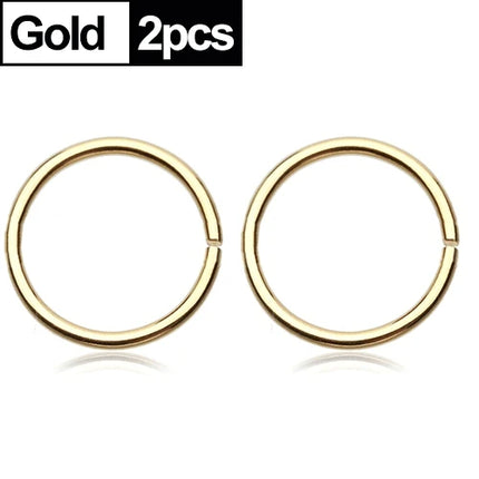 1/2pcs Nose Ring Clips Septum Ring Hoop Cartilage Tragus Helix Small Piercing Nose Rings  For Women Body Jewelry Accessories