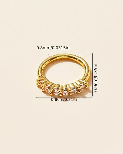 Fashion Single-row Miniature Zircon Nose Rings for Women Fine Drill Exquisite with Drill Opening Fake Nose Piercing Jewelry