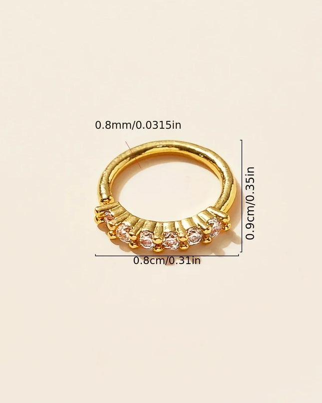Fashion Single-row Miniature Zircon Nose Rings for Women Fine Drill Exquisite with Drill Opening Fake Nose Piercing Jewelry