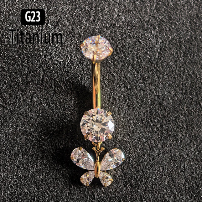 Belly Piercing Button Rings G23 Titanium ASTM F136 14g Internally Threaded Navel Ring Earrings Sexy Button Piercing Body Jewelry