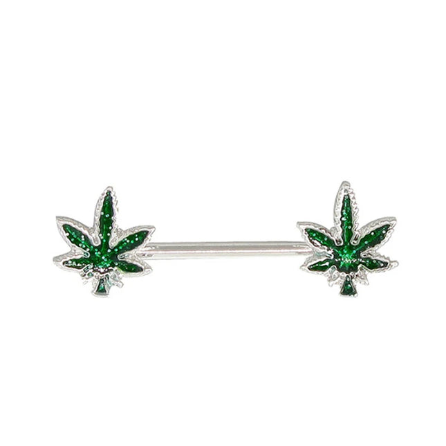 Jewelry Sexy Crystal Leaf Nipple Bar Rings Nipple Ring Barbell Body Piercing Fashion Accessory