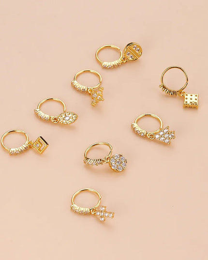 1PC 20G Cross Dangle Nose Hoop Rings for Women Girls Nose Rings Cartilage Earring Dangling Nose Piercing Jewelry