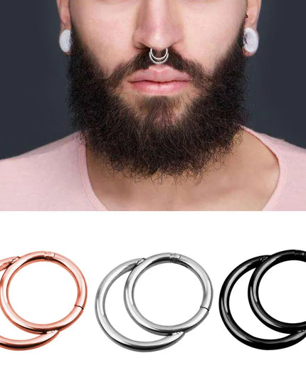 3/4/5/8/10/15/30pcs/lot Fake Nose Studs Ring Piercing Sets L-S-Shaped Curved Nose Rings Pack Steel Star Heart Moon Nose Jewelry